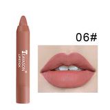 Flytonn 12 Colors Sexy Matte Lipstick Waterproof Long Lasting Color Rendering Non-stick Velvet Lips Liner Pencil Woman Makeup Cosmetics