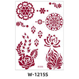 Flytonn Semi Permanent Tattoo Stickers Brown Red Lace Water Transfer Temporary Fake Tattoos Party Festival Henna Tattoos Body Art Makeup