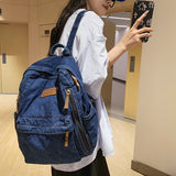 Back to school 2023 New Denim Women Backpack Retro Travel Bagpack Large Capacity Backbag College Student School Bags for Teenager Girls Rugtas