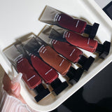 Flytonn Black Mirror Water Lip Gloss Lip Glaze Transparent Glass Lip Oil Waterproof Liquid Lipstick Nude Brown Clear Tint Makeup