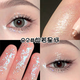 Flytonn Diamond Glitter Eyeshadow Liner Pencil Face Makeup Highlighter Long Lasting Matte Pink Silkworm Champagne Gold Eyeliner Pen
