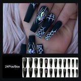 Flytonn  Christmas Stiletto Fake Nail Tips With Design Screaming Grimace False Nails French Pointed Cosplay Party Nails Set Press On Nail