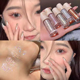 Flytonn Liquid Eyeshadow Pearlescent Liquid Eyeliner Glitter Sequins Lying Silkworm Highlight Eye Cosmetic Long-lasting Shiny Makeup