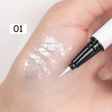 Flytonn Diamond Glitter Eyeliner Pencil Eye Makeup Highlighter Waterproof Pearl White Brighten Silkworm Shadow Liquid Eyeliner Pen