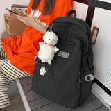 Back to school 2023 New Nylon Women Backpack Female Solid Color Travel Bag Preppy Multiple Pockets Schoolbag for Teenage Girl Book bag