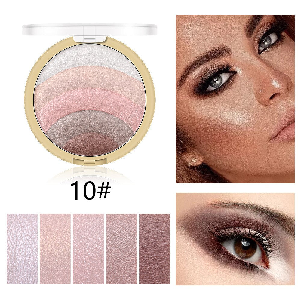 10 Colors Rainbow Highlight Eyeshadow Long Lasting Makeup Baked Powder Repair Lazy Blush Face Contour Illuminator Cosmetic