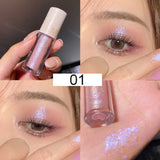 Flytonn Liquid Eyeshadow Pearlescent Liquid Eyeliner Glitter Sequins Lying Silkworm Highlight Eye Cosmetic Long-lasting Shiny Makeup