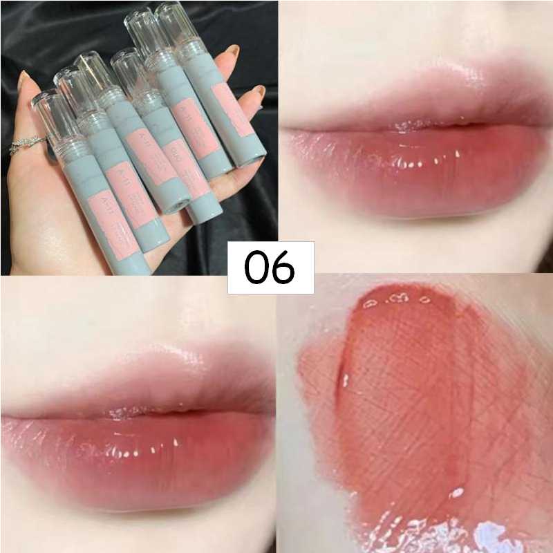 Flytonn Pink Clear Mirror Water Lip Gloss Lip Glaze Transparent  Waterproof Glossy Liquid Lipstick Red Lip Tint Makeup Korean