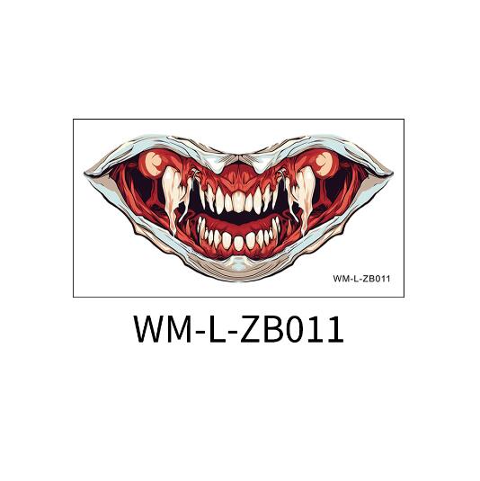 Flytonn  Halloween Mouth Tattoo Stickers Scary Wound Lip Face DIY Pary Decorations Self Adhesive Fake Tattoo Makeup Masquerade Art Decals