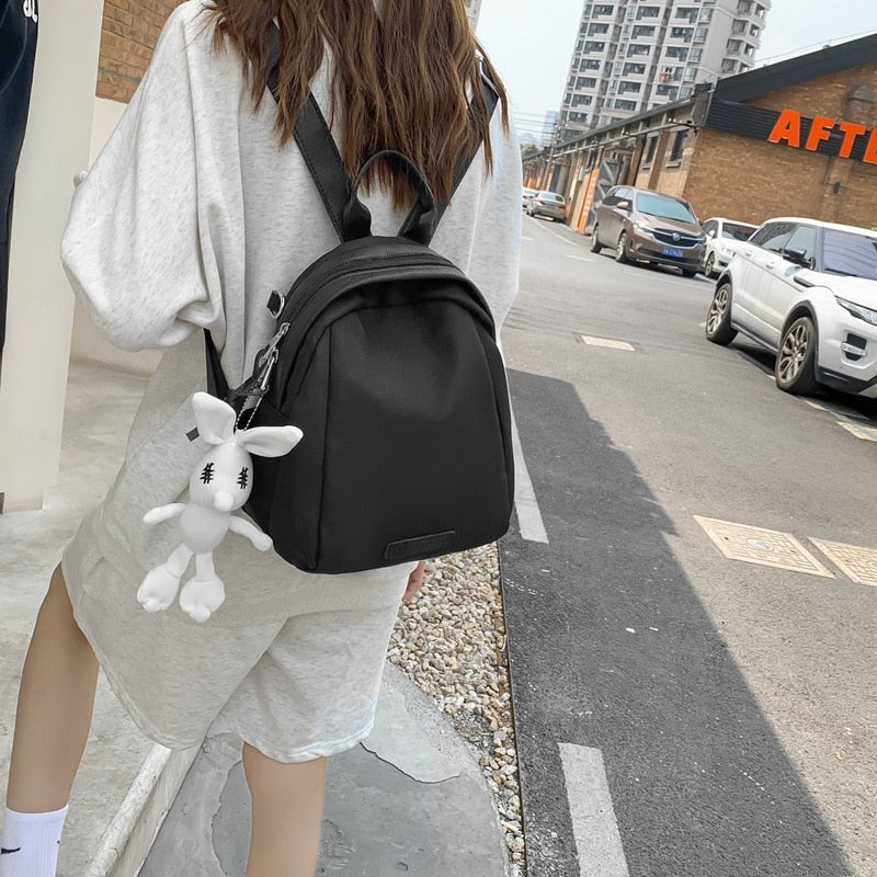 Back to school Korean Fashion Nylon Backpack Women Large Capacity Mini Backpack Shoulder Crossbody Bag School Backpack for College Students