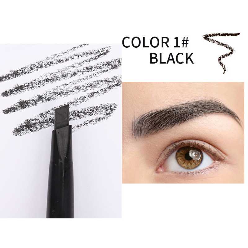 Flytonn Fall/Winter Ambiance  5 Color Double Ended Eyebrow Pencil Waterproof Long Lasting No Blooming Rotatable Triangle Eye Brow Tattoo Pen Makeup 1PC
