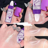 Flytonn Highlighter Powder Body Glitter Brighten Face Contour Bronzer Shimmer Eyeshadow Makeup Silver White High Light