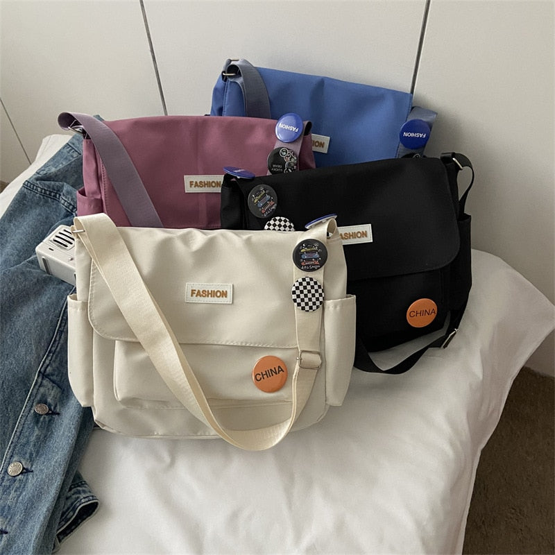 Back to school Japanese Fashion Single Shoulder Bag Large Capacity Crossbody Bag High School Girls JK Bag Canvas Bag Ita Bag Y2k Bags for Women