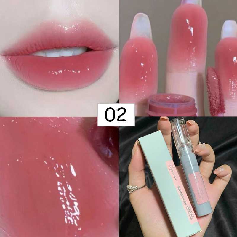 Flytonn Pink Clear Mirror Water Lip Gloss Lip Glaze Transparent  Waterproof Glossy Liquid Lipstick Red Lip Tint Makeup Korean