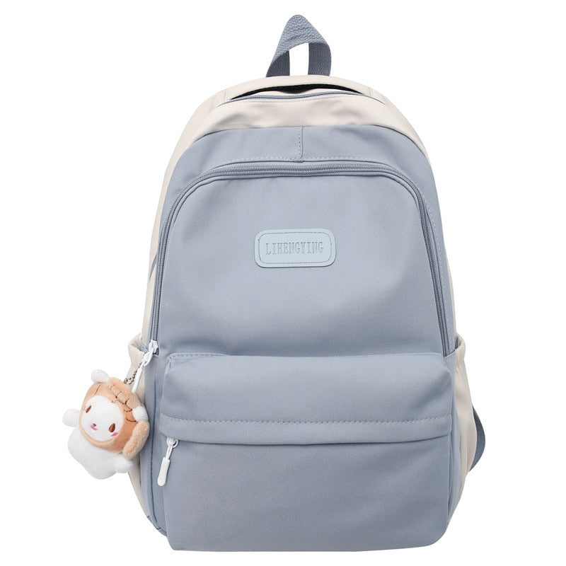 Back to School Backpack for College Students Korean Fashion Cute Girls Large-capacity Shoulder Backpack Nylon Waterproof Travel Backpack
