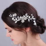 Flytonn  Handmade Vintage Style Silver Leaf Floral Bridal Hair Clip and Hairpin Set Trendy Women Wedding Hair Accessories Party Headpiece