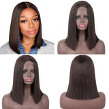 Flytonn Synthetic Wigs Natural Straight Short Bob Wigs For Women Blonde Red Black Highlight Pink Wig For Lolita Cosplay