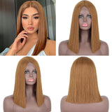 Flytonn Synthetic Wigs Natural Straight Short Bob Wigs For Women Blonde Red Black Highlight Pink Wig For Lolita Cosplay