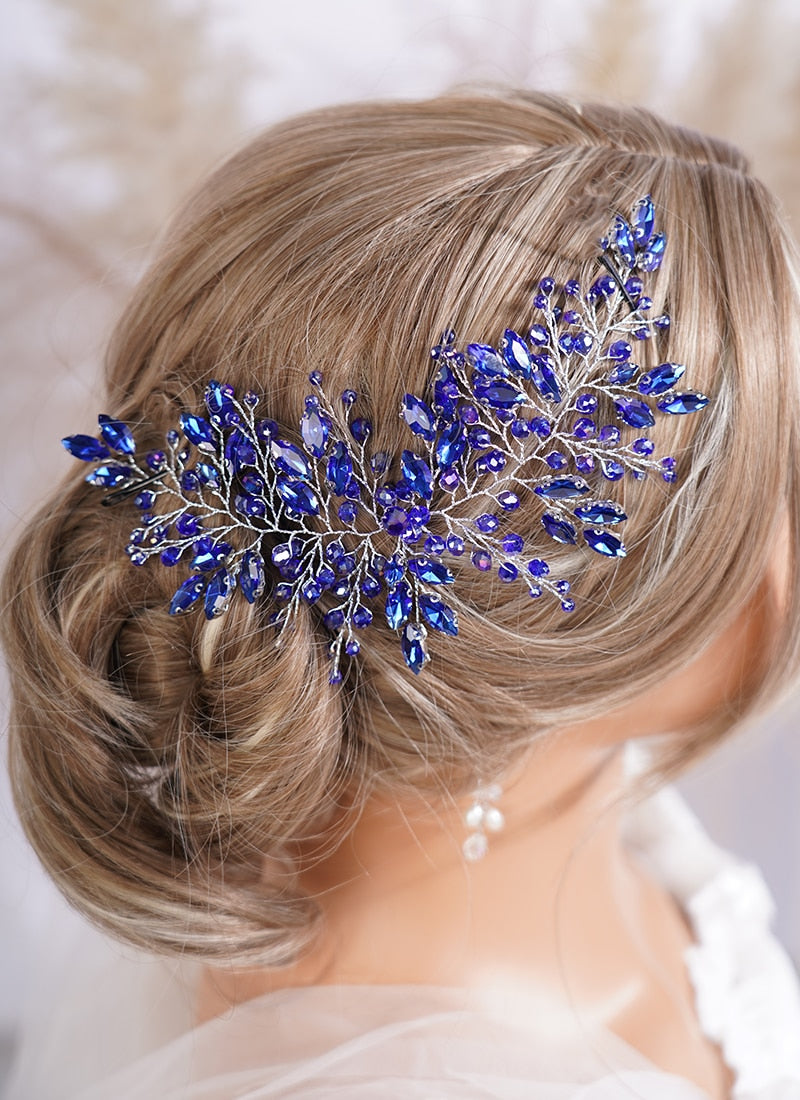 Flytonn Trendy Crystal Bridal Headband Rhinestone Wedding Headdress Hair Accessories for Women Headpiece Tiara Party Hair Jewelry