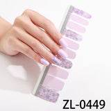 Flytonn 20Tip/Sheet Full Cover Nail Stickers Shiny Glitter Nail Polish Film Stickers DIY Beauty Nail Art Patch Nail Wraps Nail Strip