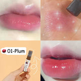 Flytonn Cute Fruit Lip Balm Peach Tea Color Lip Gloss Natural Lasting Moisturizing Lighten Lip Lines Color Changing Jelly Plump Lip Care
