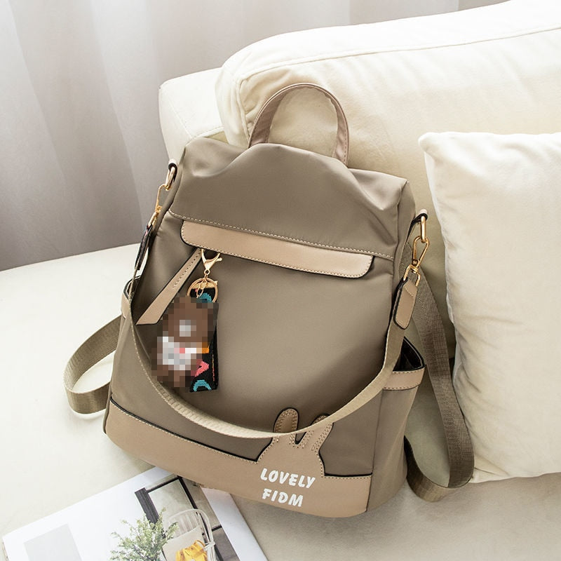 Back to school Anti-theft Design Backpack Women's Solid Color Oxford Cloth Backpack Travel Small Backpack Large Capacity School Bag
