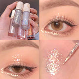 Flytonn Liquid Eyeshadow Pearlescent Liquid Eyeliner Glitter Sequins Lying Silkworm Highlight Eye Cosmetic Long-lasting Shiny Makeup