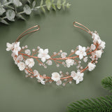 Flytonn Silver Luxury Flower Crystal Bridal Crown Diamonds Women Handmade Wedding Hair Accessories Bride Party Headband Headpiece Tiaras