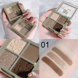 Flytonn 4 Color Eye Shadow Easy To Color Matte Pearlescent Earthy Eye Shadow Palette Professional Eyeshadow Pallete Cosmetic
