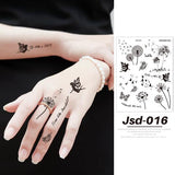 Flytonn Temporary Tattoo Stickers Black Face Collarbone Hand Arm Body Art Fake Tattoos False Tattos Women Men Makeup Masquerade Decals