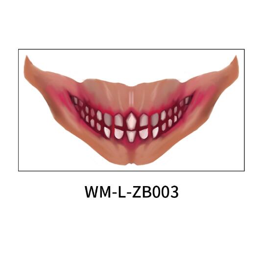 Flytonn  Halloween Mouth Tattoo Stickers Scary Wound Lip Face DIY Pary Decorations Self Adhesive Fake Tattoo Makeup Masquerade Art Decals