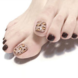 Flytonn Summer Y2k Fake Toe Nails With Black Star Designs Press On Square Nails Beach Silver False Nails for Girl Full Feet Nail Tips