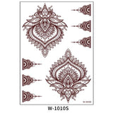 Flytonn Semi Permanent Tattoo Stickers Brown Red Lace Water Transfer Temporary Fake Tattoos Party Festival Henna Tattoos Body Art Makeup