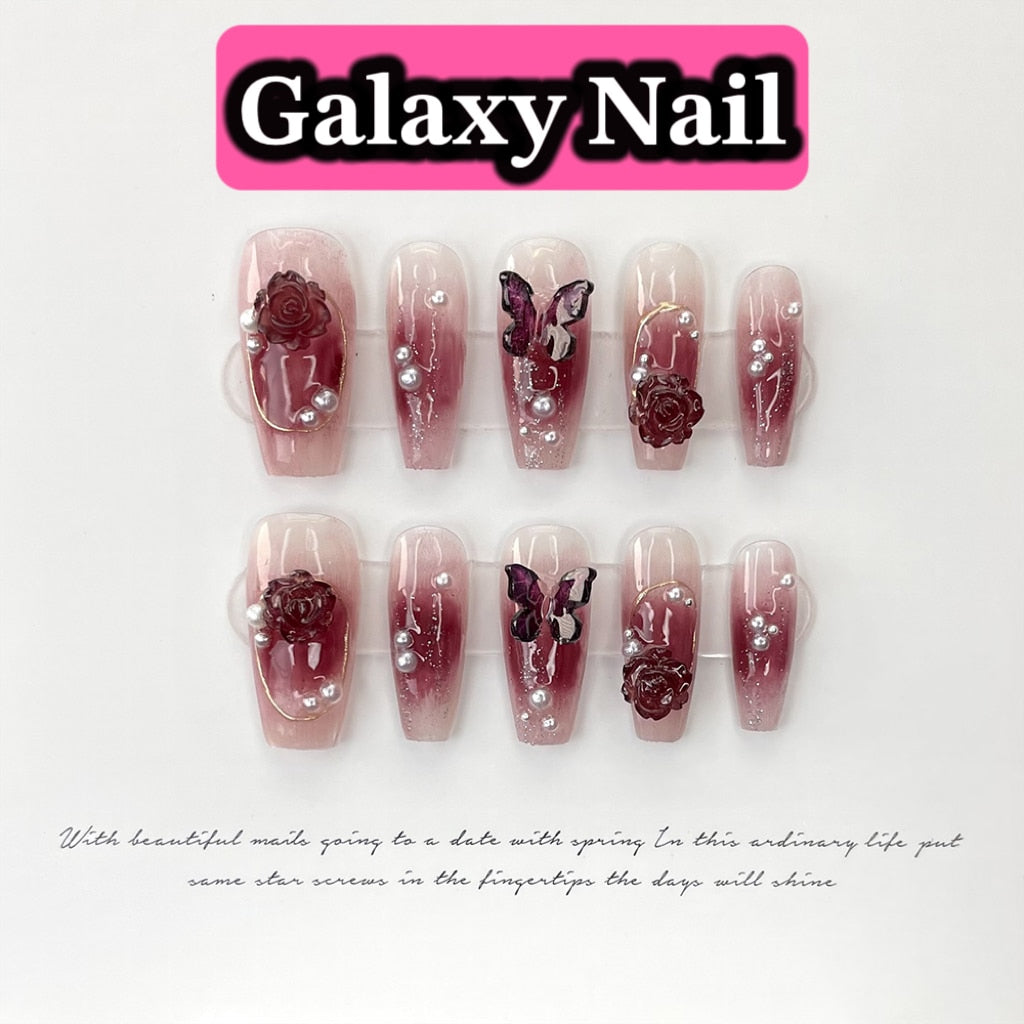 Flytonn Y2k Press On Nails Reusable Decoration Fake Nails Full Cover Artificial Manicuree Wearable XS S M L Size Nails Art