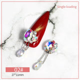 ytonn Halloween 3D Luxury Angel Tears Charm Nail Art Supplies Jewelry Sparkling Jewelry Pendant Big Red Crystal DIY Nail Art Decoration Parts