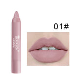 Flytonn 12 Colors Sexy Matte Lipstick Waterproof Long Lasting Color Rendering Non-stick Velvet Lips Liner Pencil Woman Makeup Cosmetics