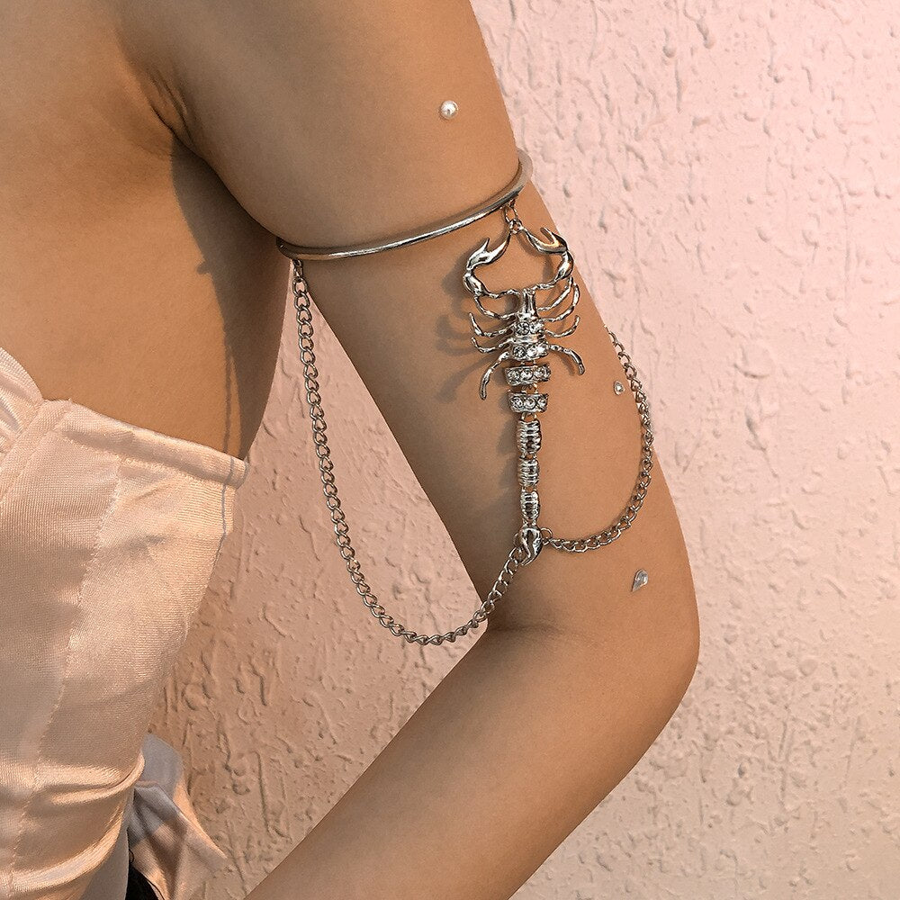 Flytonn Bracelet Scorpion Arm Creative Retro Geometric Jewelry Prom Wedding Party Jewelry Accessories Woman Golden Arm Chain Gift