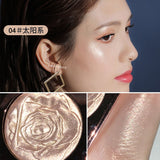 Rose Brighten Highlighter Trimming Plate Long-lasting Smooth Eyeshadow Glitter Pearlescent Brighten Skin Makeup