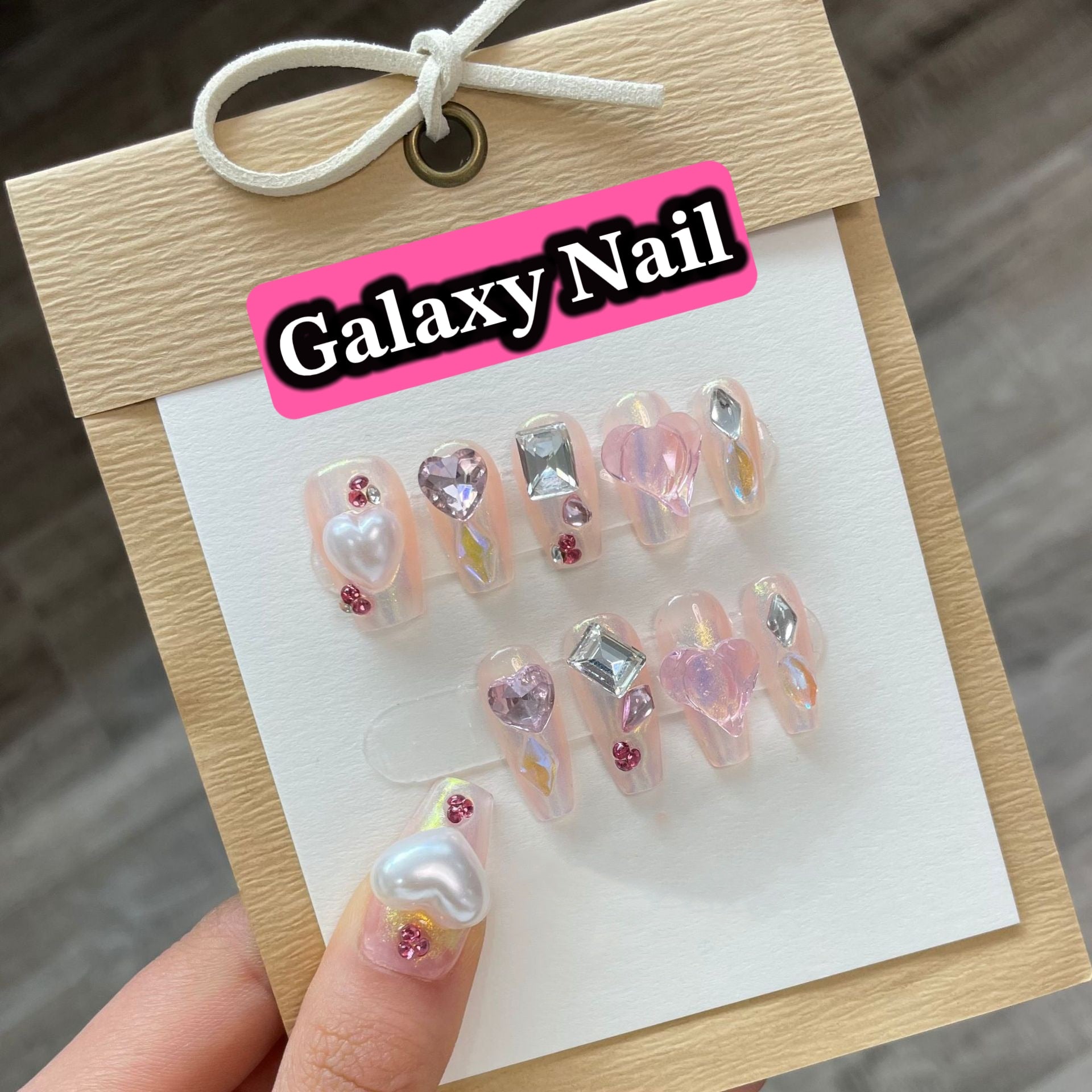 Flytonn Handmade Arylic Press On Nails Reusable Decoration Fake Nails Full Cover Artificial Manicuree Wearable XS S M L Size Nails Art