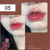 Flytonn Black Mirror Water Lip Gloss Lip Glaze Transparent Glass Lip Oil Waterproof Liquid Lipstick Nude Brown Clear Tint Makeup