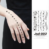 Flytonn Temporary Tattoo Stickers Black Face Collarbone Hand Arm Body Art Fake Tattoos False Tattos Women Men Makeup Masquerade Decals