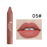 Flytonn 12 Colors Sexy Matte Lipstick Waterproof Long Lasting Color Rendering Non-stick Velvet Lips Liner Pencil Woman Makeup Cosmetics