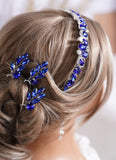 Flytonn Luxury Rhinestone Bridal Headpiece Wedding Hair Accessories for Women Fashion Headdress Brides Headband Hair Comb Hairpins Tiara