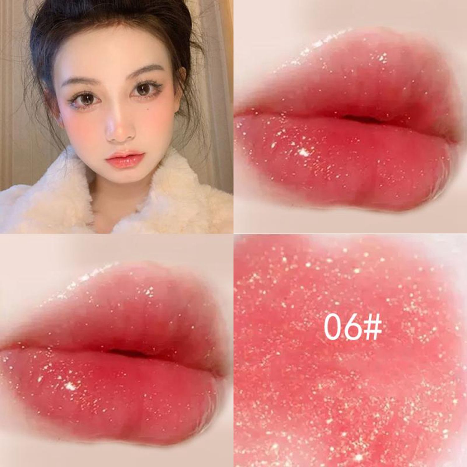 Flytonn 3D Lip Gloss Transparent Holographic Lip Plumping Shiny Pearl Moisturizer Color-changing Oil Lip Makeup Plumper Nutritious Care
