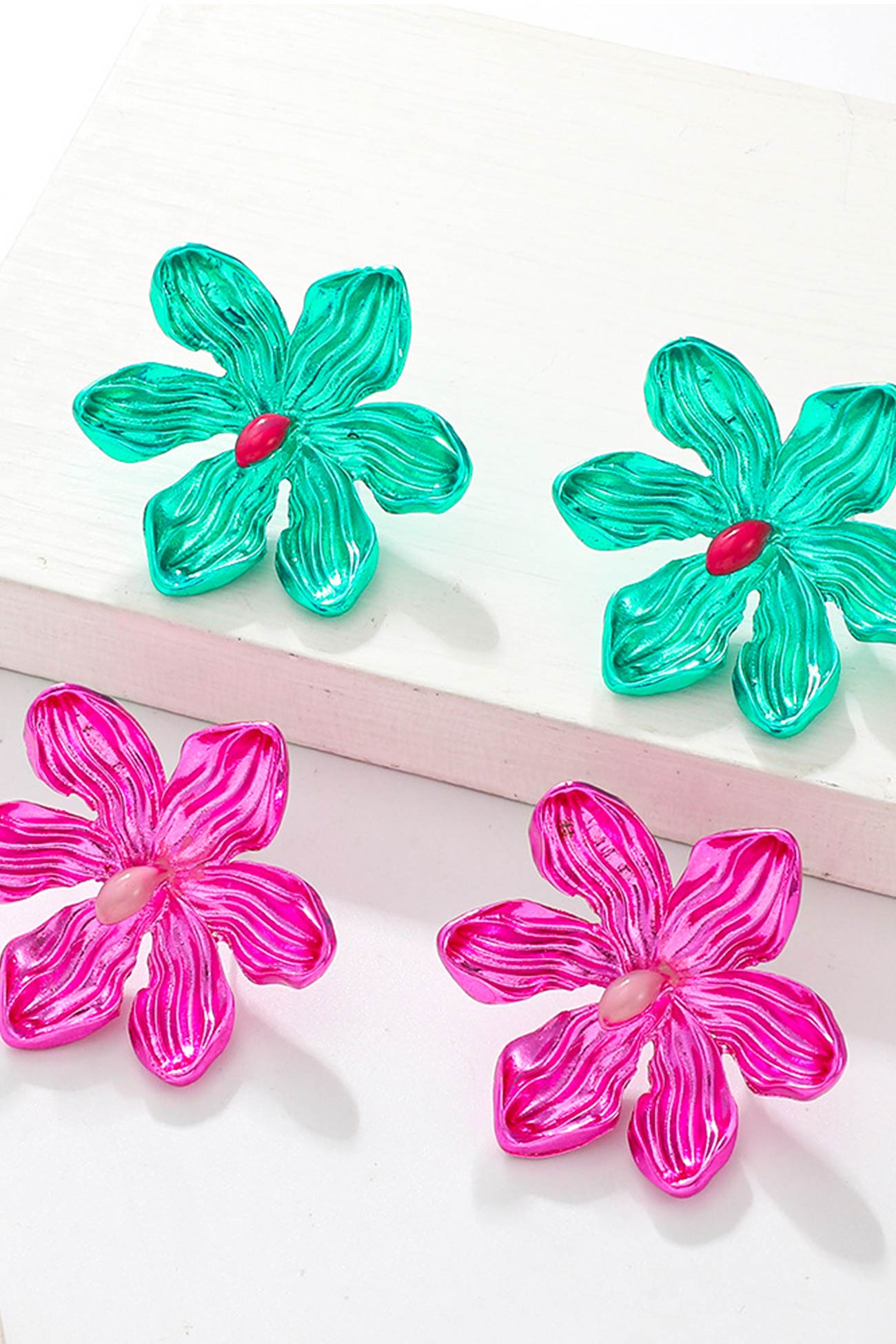 Flytonn-Valentine's Day gift Solid Color Petal Earrings