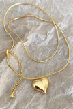 Flytonn-Valentine's Day gift Three-dimensional Heart Necklace