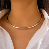 Flytonn-Whitney Vintage Iron Metal Torques Choker Necklace