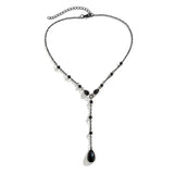 Flytonn-Ellen Drop Crystal Chest Chain Necklace