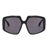 Flytonn-Black Casual Solid Leopard Patchwork Sunglasses