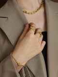 Flytonn-Simple Gold Silver Solid Color Chain Bracelet Accessories